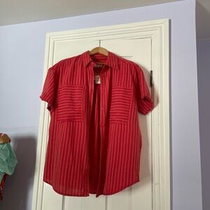 Red Striped Free People Shirt